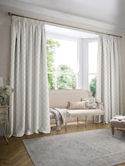 Historic Royal Palaces Dove Grey Fleur De Lis Made To Measure Curtains - Image 5 of 10