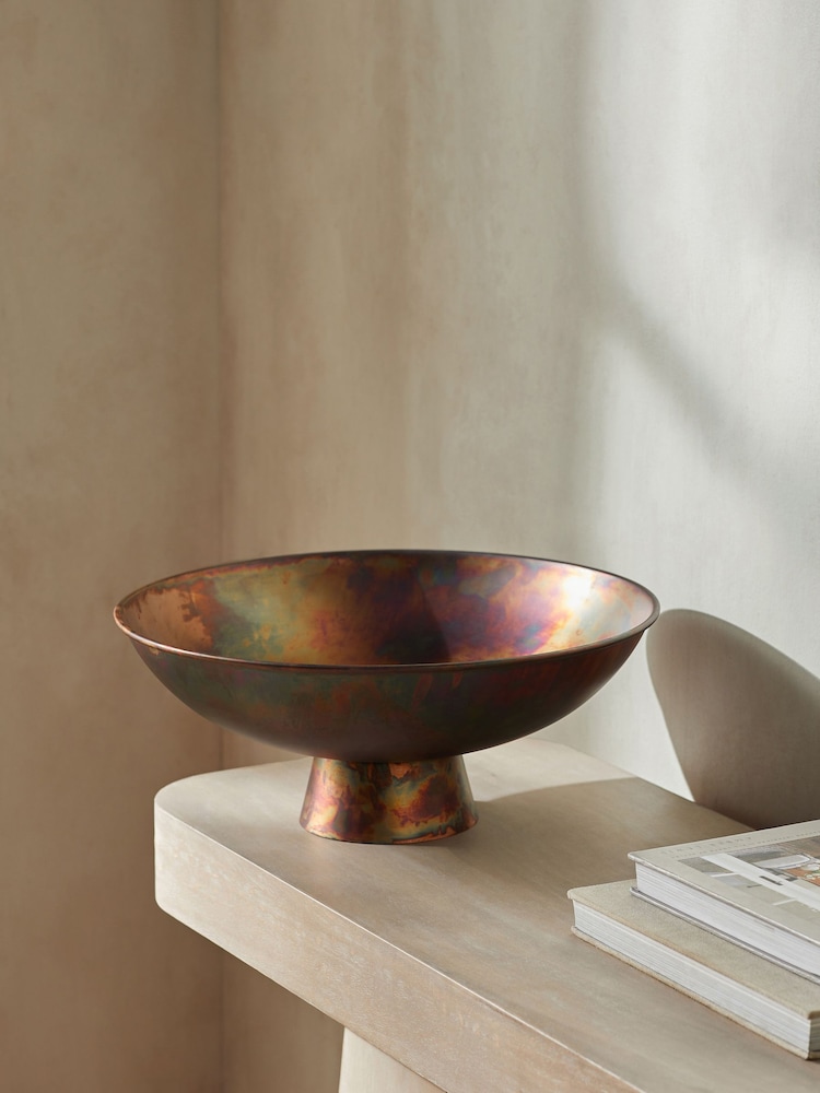 French Connection Copper Patina Metal Fruit Bowl - Image 1 of 4
