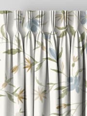 Historic Royal Palaces Duck Egg Royal Court Floral Made To Measure Curtains - Image 7 of 10