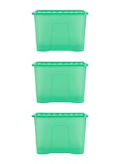 Wham Tint Leprechaun Green Set of 3 Crystal 80L Box & Lid - Image 5 of 6