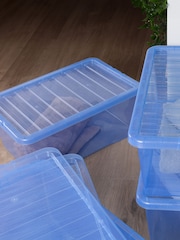 Wham Tint Blue Set of 4 Crystal Sparkle 45L Box & Lid - Image 1 of 6
