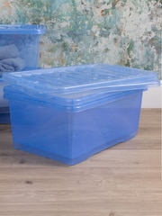 Wham Tint Blue Set of 4 Crystal Sparkle 45L Box & Lid - Image 2 of 6