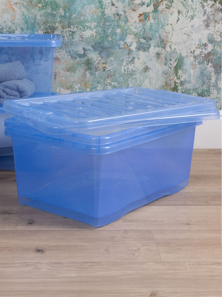 Wham Tint Blue Set of 4 Crystal Sparkle 45L Box & Lid - Image 2 of 6