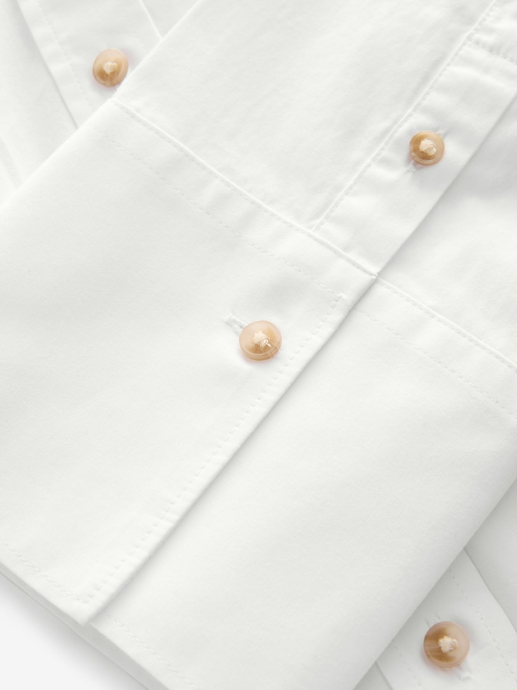 Blanco - Camisa holgada estilo boyfriend con botones de algodón 100% - Imagen 7 de 7 Blanco - Camisa holgada estilo boyfriend con botones de algodón 100% - Imagen 7 de 7
