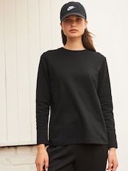 Black Long Sleeve Heavyweight Crew Neck T-Shirt - Image 3 of 5