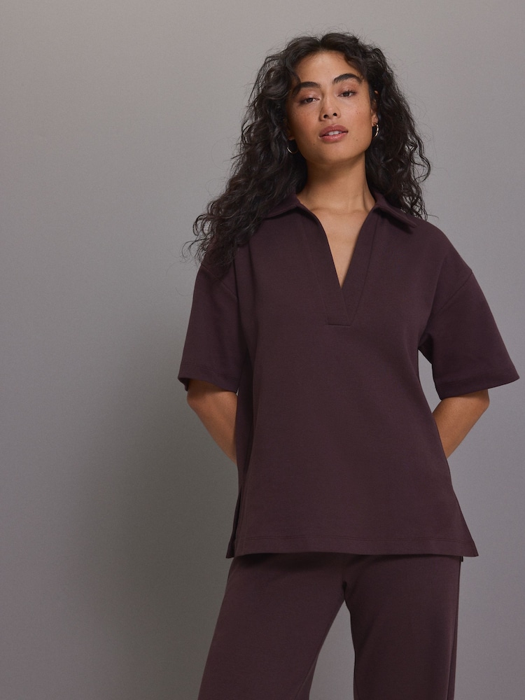 Burgundy Red Jersey Polo Shirt - Image 1 of 8