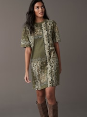 Khaki Green 100% Cotton T-Shirt Dress - Image 1 of 6