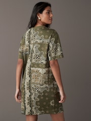 Khaki Green 100% Cotton T-Shirt Dress - Image 2 of 6