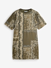 Khaki Green 100% Cotton T-Shirt Dress - Image 5 of 6