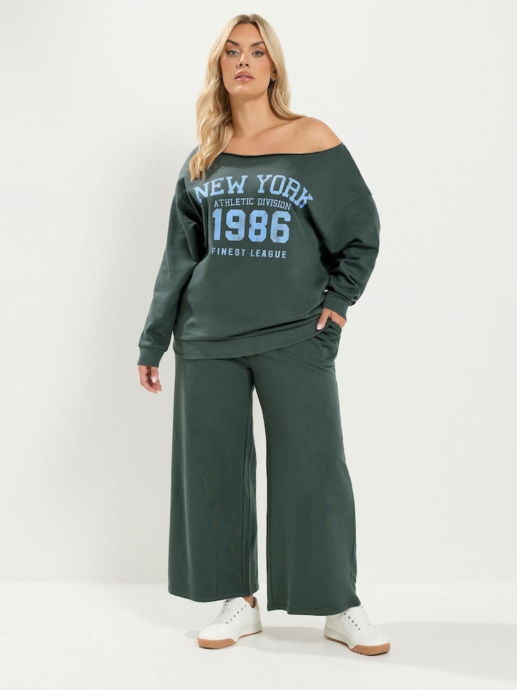 Gray - Yours Curve Slouch Sweatshirt at Jogger Set - Larawan 2 ng 5 Gray - Yours Curve Slouch Sweatshirt at Jogger Set - Larawan 2 ng 5