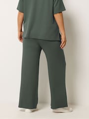 Yours Curve Green Soft Touch Wide Leg Trousers - Image 3 of 5