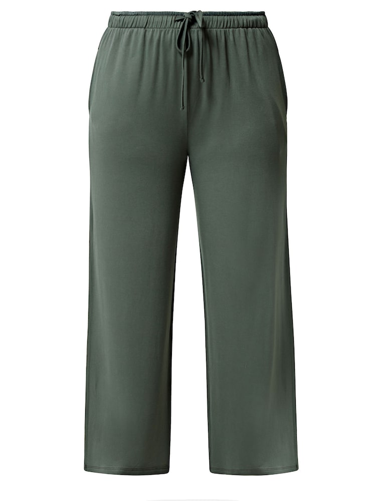 Yours Curve Green Soft Touch Wide Leg Trousers - Image 5 of 5 Yours Curve Green Soft Touch Wide Leg Trousers - Image 5 of 5