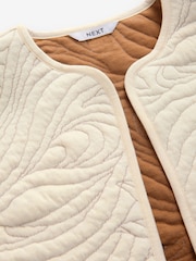 Ecru Quilted Pattern Stitch Jersey Gilet - Image 7 of 8