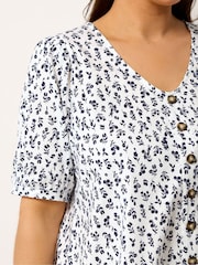 Yours Curve White Button Front Top - Image 4 of 5