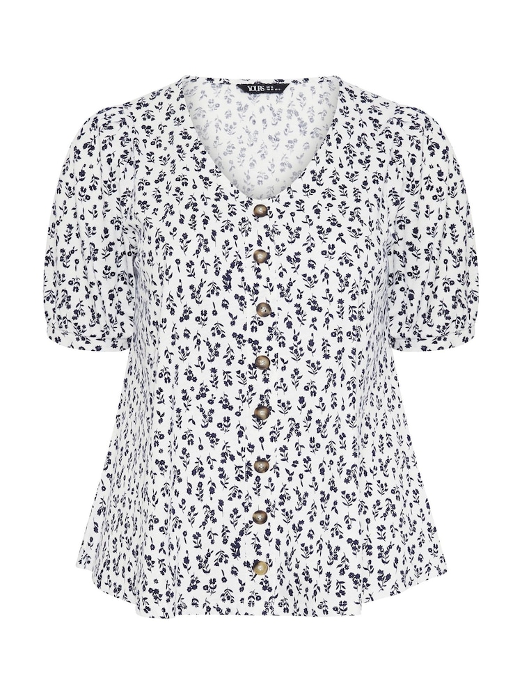 Yours Curve White Button Front Top - Image 5 of 5