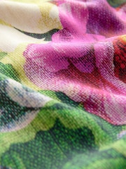 Multi Floral Print Short Sleeve Tie Neck Bardot Top - Image 6 of 6