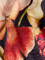 Navy/Pink Floral Kew Short Sleeve Bubblehem 100% Cotton T-Shirt - Image 7 of 7