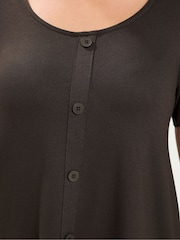 Yours Curve Brown Soft Touch Button T-Shirt - Image 4 of 6