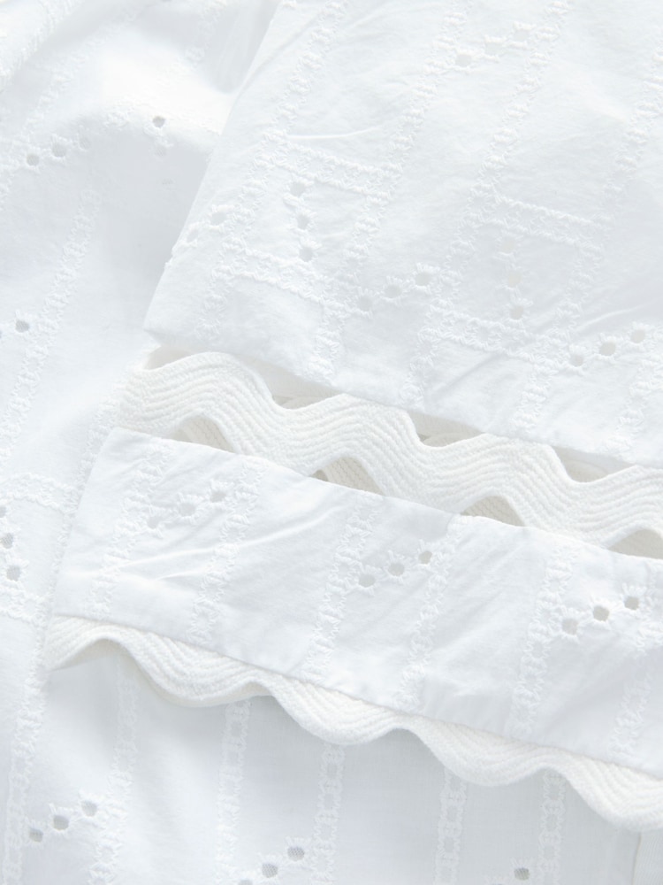 Blanco - Broderie Boho Short Sleeve Ric Rac Top - Imagen 8 de 8