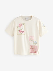 Ecru Cross Stitch Embroidered T-Shirt - Image 6 of 8
