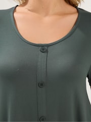 Yours Curve Green Soft Touch Button T-Shirt - Image 4 of 5