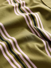 Vert olive rayé - Chemise oversize à manches longues Girlfriend - Image 8 of 8