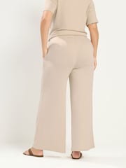 Yours Curve Natural Soft Touch Wide Leg Trousers - Image 3 of 5