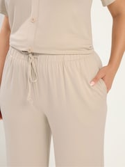 Yours Curve Natural Soft Touch Wide Leg Trousers - Image 4 of 5