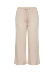 Yours Curve Natural Soft Touch Wide Leg Trousers - Image 5 of 5