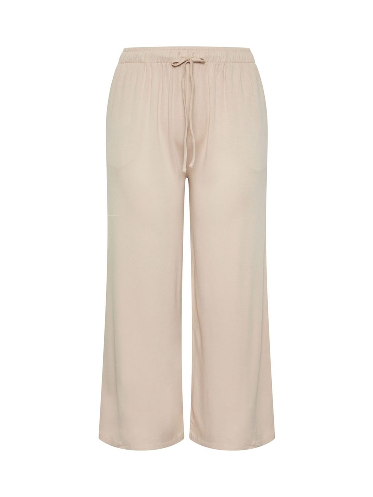 Yours Curve Natural Soft Touch Wide Leg Trousers - Image 5 of 5 Yours Curve Natural Soft Touch Wide Leg Trousers - Image 5 of 5