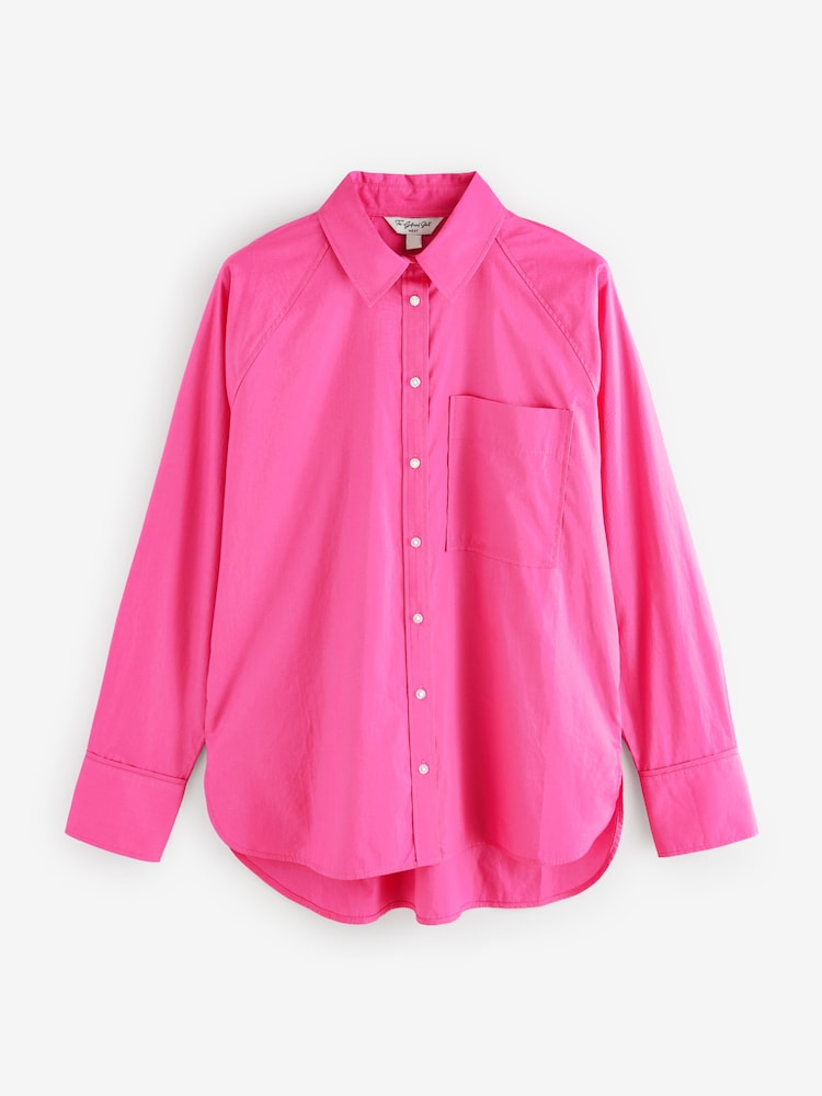 rose fuchsia - Chemise oversize à manches longues Girlfriend - Image 1 of 3