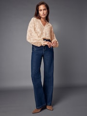 Crudo - Jacquard Boho Long Sleeve Tie Neck Blouse - Imagen 2 de 8