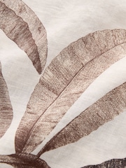 Kew Collection Ecru Palm Print 100% Linen Button Down Relaxed Long Sleeve Shirt - Image 7 of 8