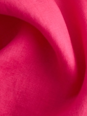 Fuschia Pink 100% Linen Button Down Relaxed Long Sleeve Shirt - Image 2 of 3