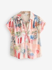 Rose Scenic Imprimé - chemise Manche courte en lin - Image 1 of 3