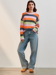 Pink Bright Soft Touch Crew Neck Knitted Jumper with Wool - Image 2 of 6