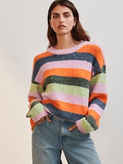 Pink Bright Soft Touch Crew Neck Knitted Jumper with Wool - Image 3 of 6
