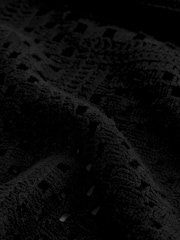 Black Short Sleeve Crochet Crew Neck T-Shirt - Image 6 of 6