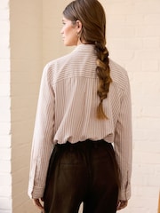 Neutral Stripe Soft Relaxed Long Sleeve Shirt - Image 2 of 7
