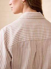 Neutral Stripe Soft Relaxed Long Sleeve Shirt - Image 4 of 7