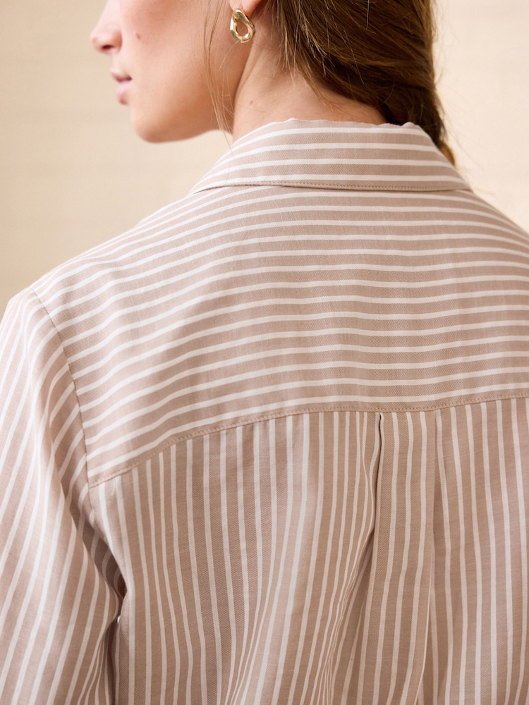 Neutral Stripe Soft Relaxed Long Sleeve Shirt - Image 4 of 7
