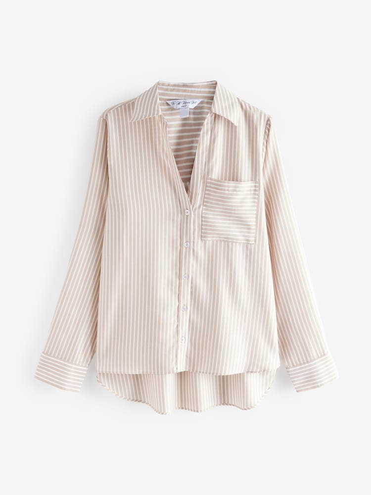 Neutral Stripe Soft Relaxed Long Sleeve Shirt - Image 5 of 7