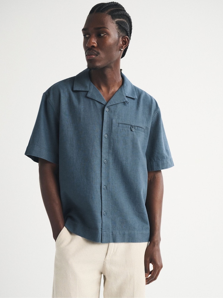 Abercrombie & Fitch Blue Boxy Short Sleeve Shirt - Image 1 of 5