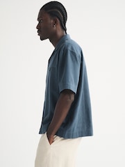 Abercrombie & Fitch Blue Boxy Short Sleeve Shirt - Image 4 of 5