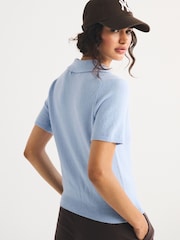 Abercrombie & Fitch Blue Script Logo Short Sleeve Polo Shirt - Image 2 of 5