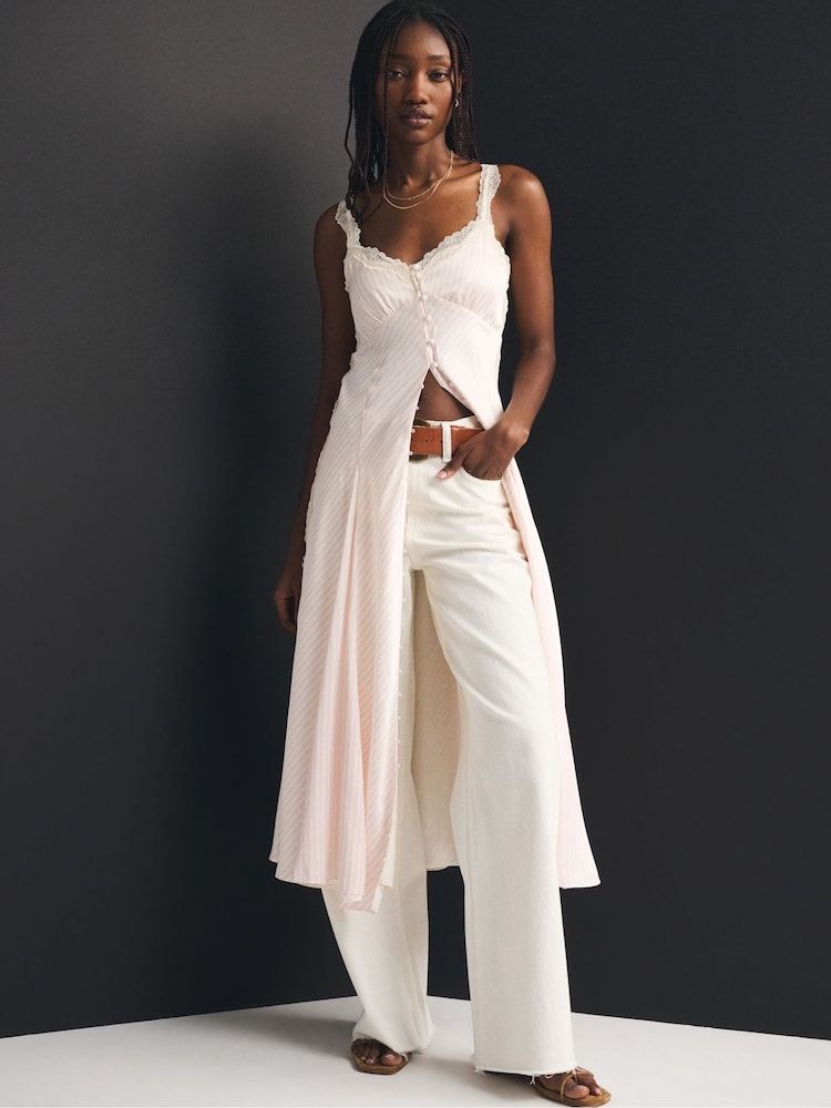 Roz - Abercrombie & Fitch Button Through Midi Slip Dress - Imaginea 1 din 7