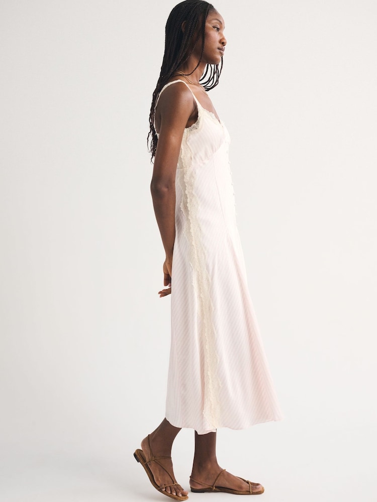 Roz - Abercrombie & Fitch Button Through Midi Slip Dress - Imaginea 2 din 7