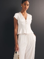 Abercrombie & Fitch V-Neck Slim Fit Boho Blouse - Image 1 sur 9