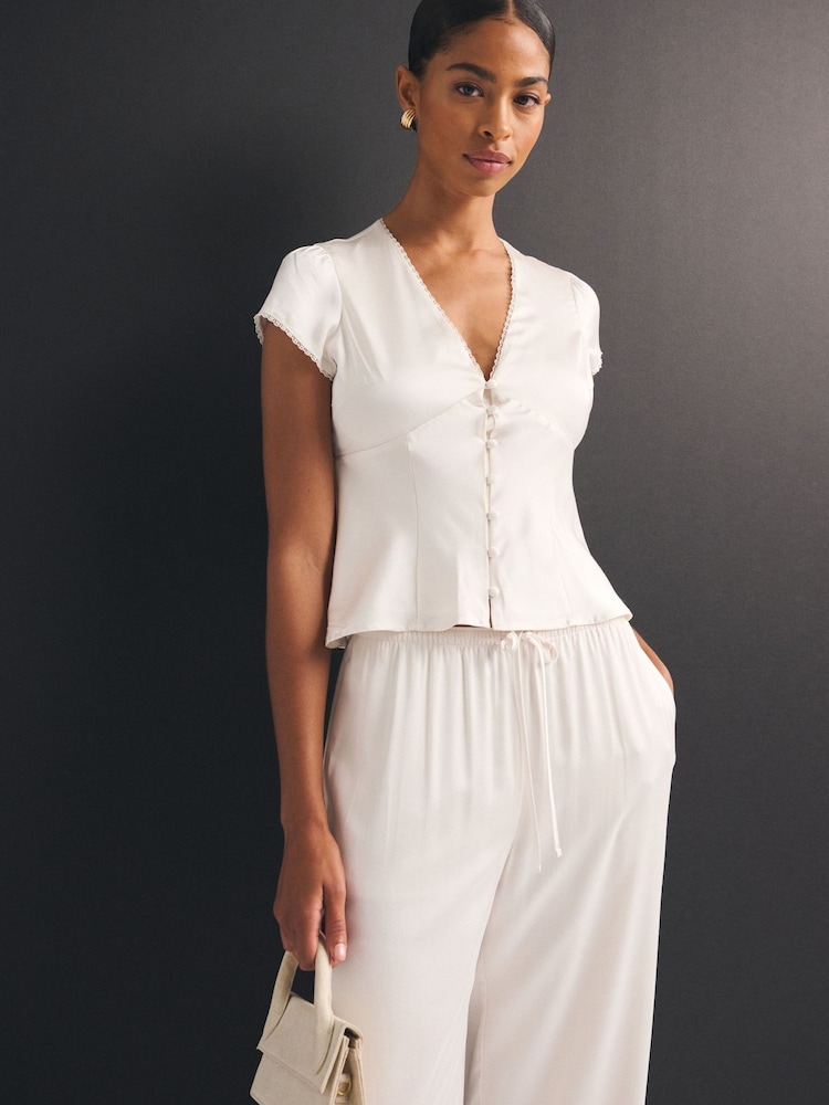 Abercrombie & Fitch V-Neck Slim Fit Boho Blouse - Image 1 sur 9