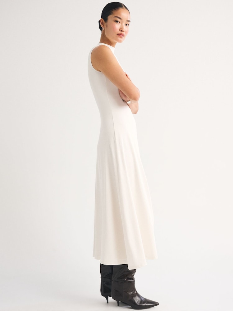 Abercrombie & Fitch Cream Knit Mock Neck Maxi Dress - Image 2 of 5